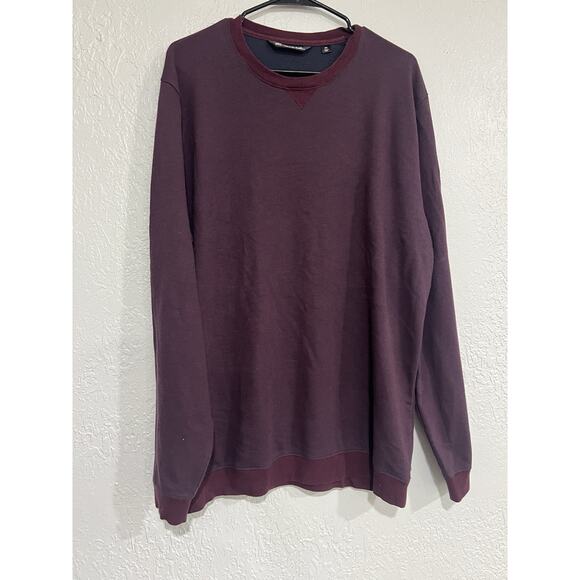 Travis Mathew Long Sleeve Crew Neck Sweashirt Casual Burgundy XXL - Picture 1 of 4